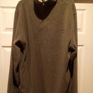 Ocean Pacific Men's Olive Green 1/4 Zip Large Tall Pullover Fleece Sweatshirt
